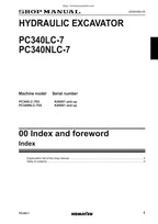 Komatsu Galeo PC340LC-7 PC340NLC-7 Service Manual service manual preview page 7