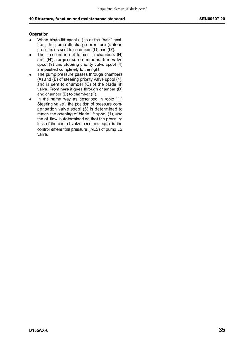 Komatsu Galeo D155AX-6 Bulldozer Service Manual service manual preview page 10
