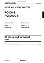 Komatsu Galeo PC800 PC800LC-8 Service Manual service manual preview page 5