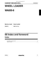 Komatsu Galeo WA600-6 Wheel Loader Service Manual 2006-2010 service manual preview page 5