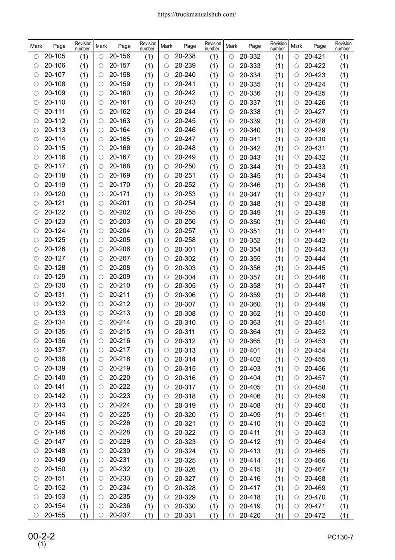 Komatsu PC130-7 Excavator Service Manual service manual preview page 8