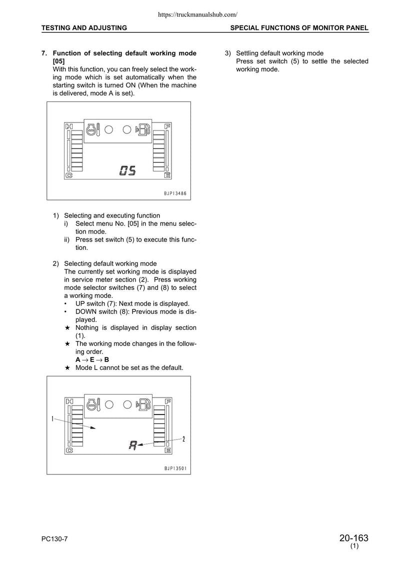 Komatsu PC130-7 Excavator Service Manual service manual preview page 10