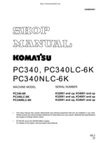 Komatsu PC340 PC340LC PC340NLC-6K Excavator Service Manual service manual preview page 2