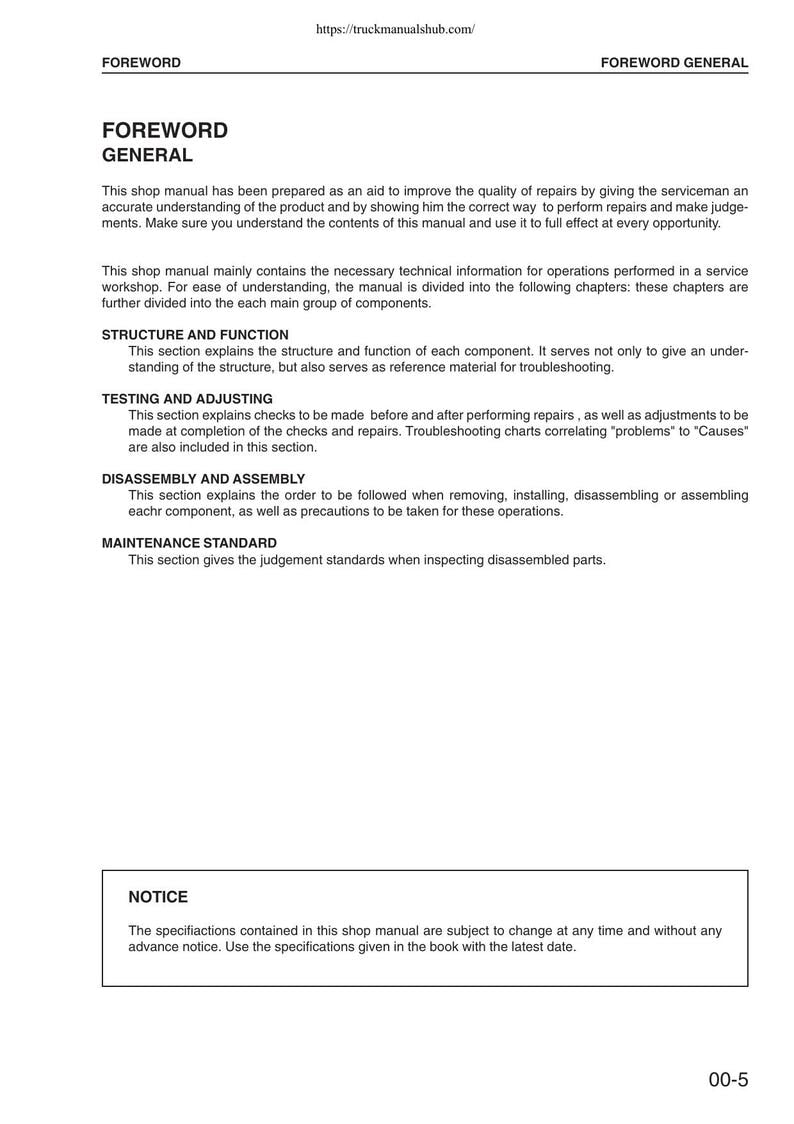 Komatsu PC340 PC340LC PC340NLC-6K Excavator Service Manual service manual preview page 8