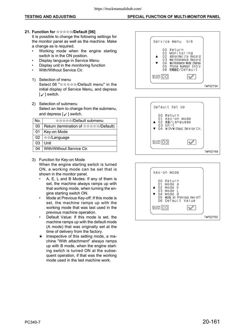 Komatsu PC340LC PC340NLC 7K Excavator Service Manual service manual preview page 5