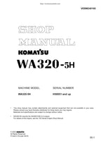 Komatsu WA320-5H Wheel Loader Service Manual service manual preview page 2