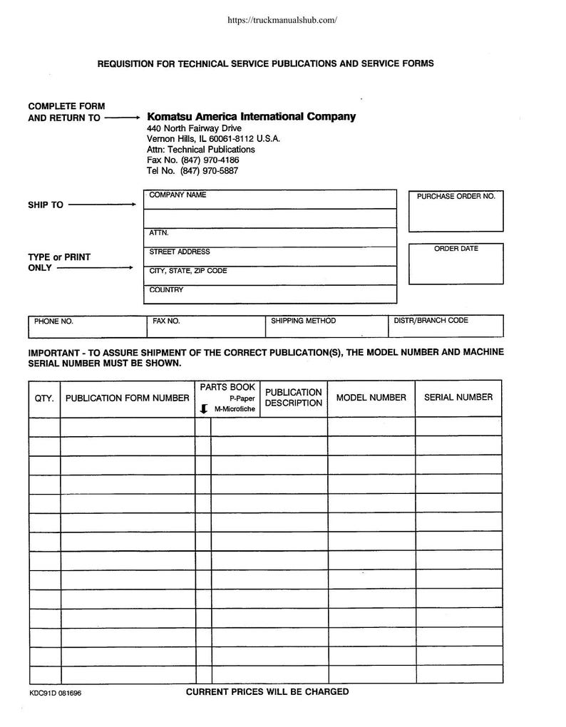 Komatsu WA250-1LC Wheel Loader Service Manual service manual preview page 7