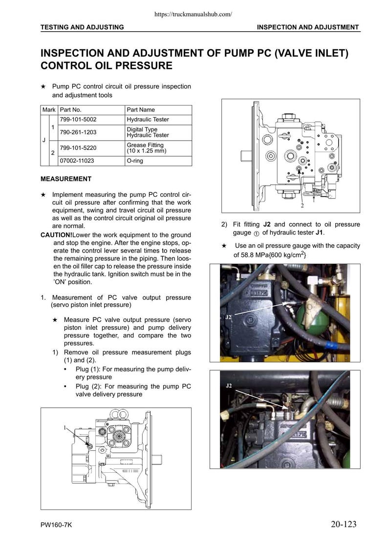 Komatsu PW160-7K Wheeled Excavator Service Manual service manual preview page 3
