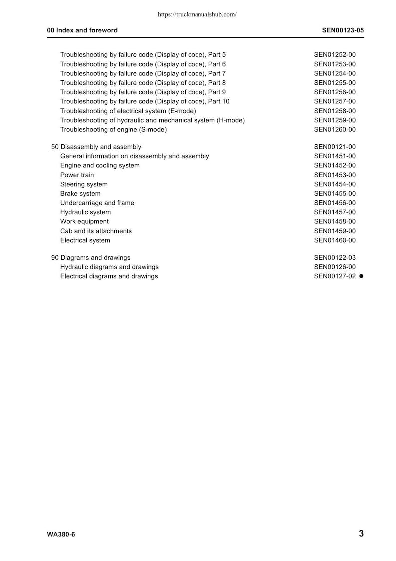 Komatsu WA380-6 Wheel Loader Service Manual service manual preview page 8