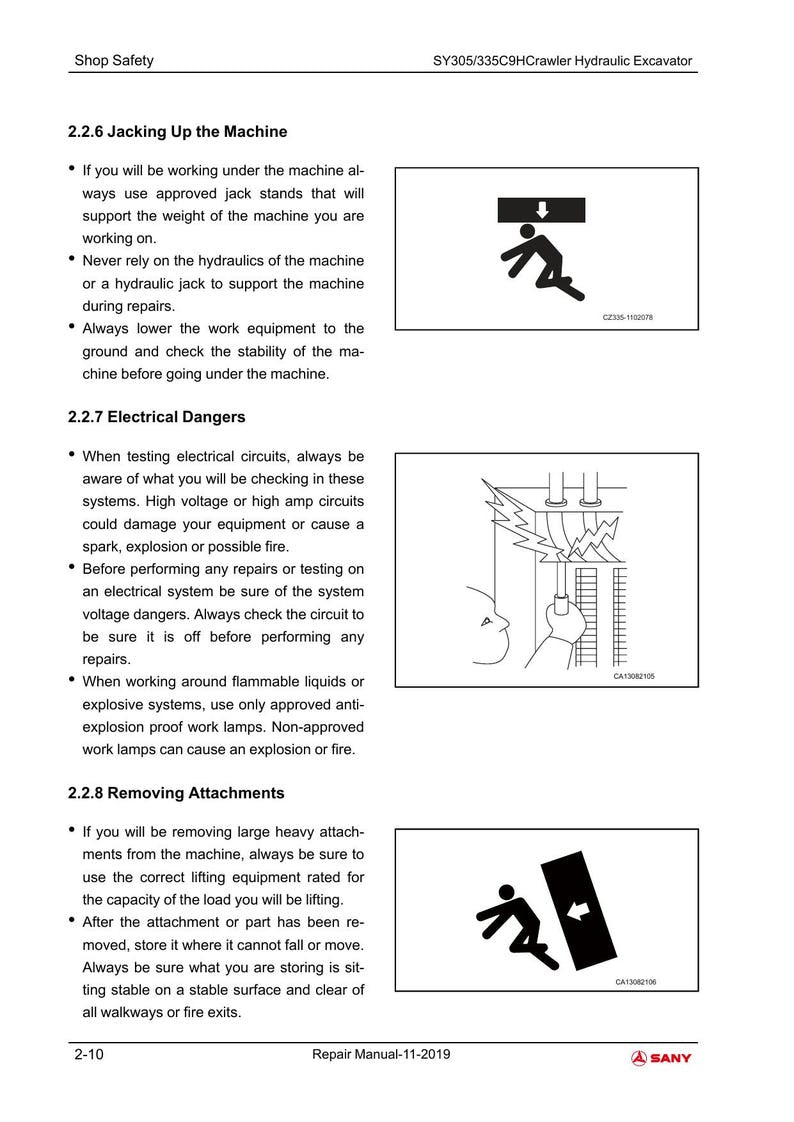 Sany SY305 SY335C9H Excavator Service Manual service manual preview page 4