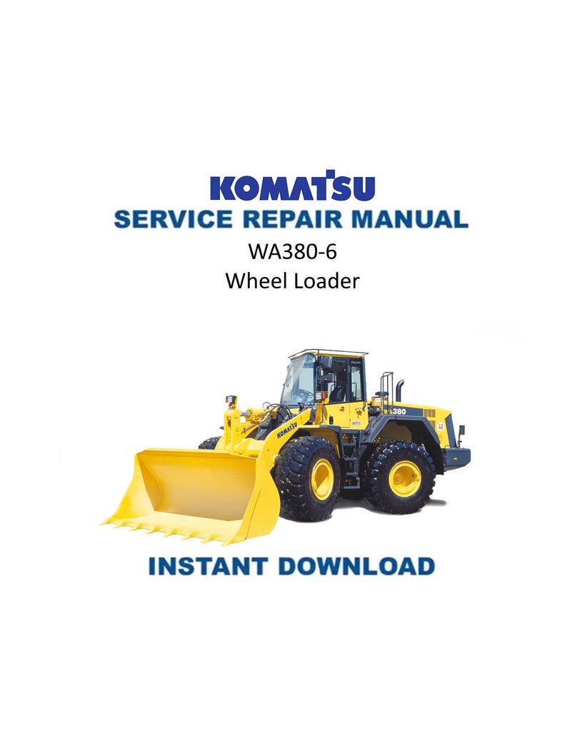 Komatsu WA380-6 Wheel Loader Service Manual PDF service repair manual cover