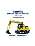Komatsu PW180-7E0 Wheeled Excavator Service Manual 2007-2011 PDF service repair manual cover