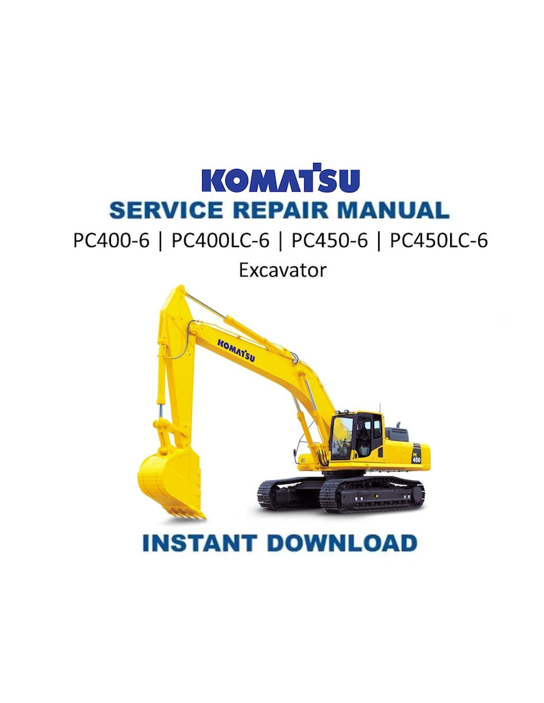 Komatsu PC400 PC450-6 Excavator Service Manual PDF service repair manual cover