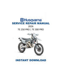 Husqvarna TE 250 300 PRO Service Manual PDF service repair manual cover