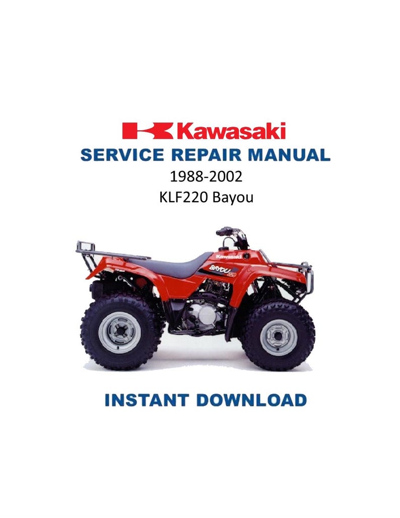 Kawasaki KLF220 Bayou Service Manual PDF service repair manual cover