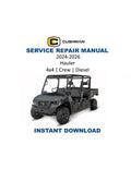 Cushman Hauler 4x4 Crew Diesel Service Manual 2024-2026 UTV PDF service repair manual cover