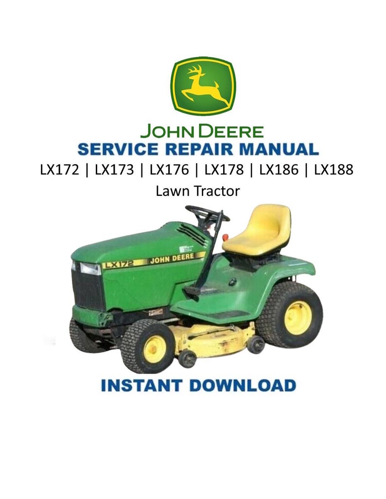 John Deere LX172 LX173 LX176 lx178 lx186 lx188 Service Manual PDF service repair manual cover