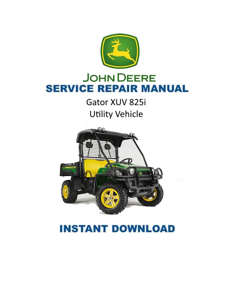 John Deere Gator XUV 825i Service Manual PDF service repair manual cover