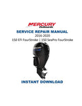 Mercury 150 SeaPro FourStroke Service Manual 2016-2020 Outboard PDF service repair manual cover