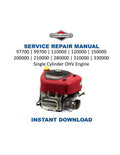 Briggs Stratton Single Cylinder OHV Service Manual 2009-2013 Small Engine PDF service repair manual cover