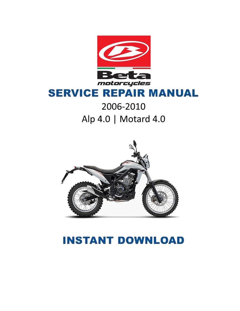 Betamotor Alp 4.0 Motard 4.0 Service Manual PDF service repair manual cover