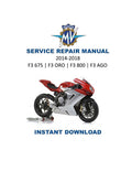 MV Agusta F3 675 800 ORO AGO Service Manual 2014-2018 Motorcycle PDF service repair manual cover