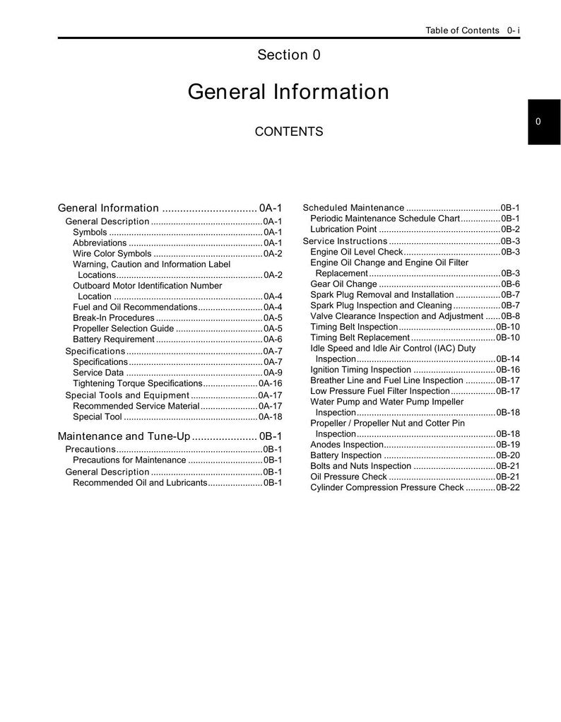 Suzuki DF15A DF20A Outboard Service Manual service manual preview page 6
