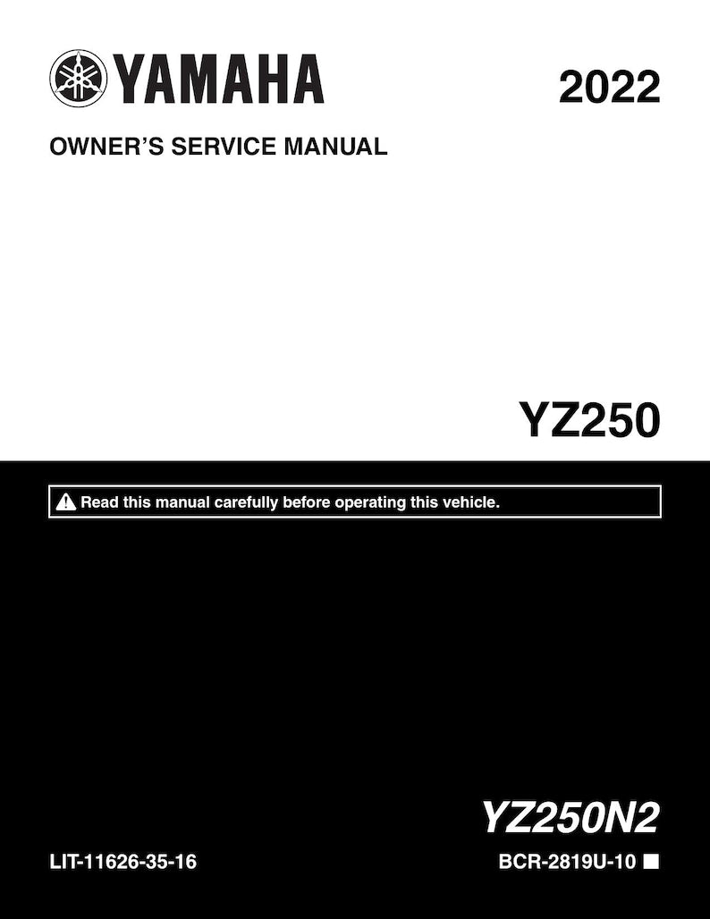 Yamaha YZ250 Service Manual service manual preview page 2