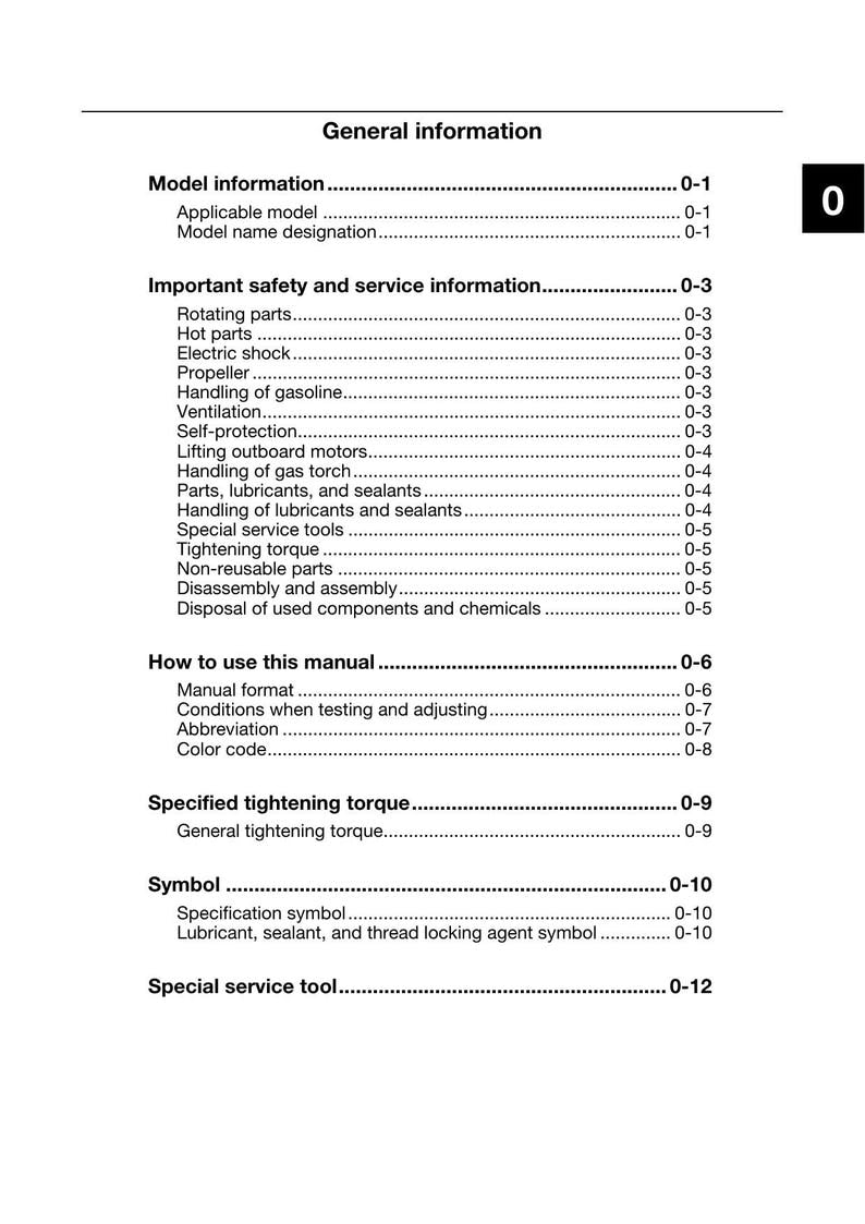 Yamaha F400A F450A XF400 xf450 Outboard Service Manual 2023-2026 service manual preview page 8