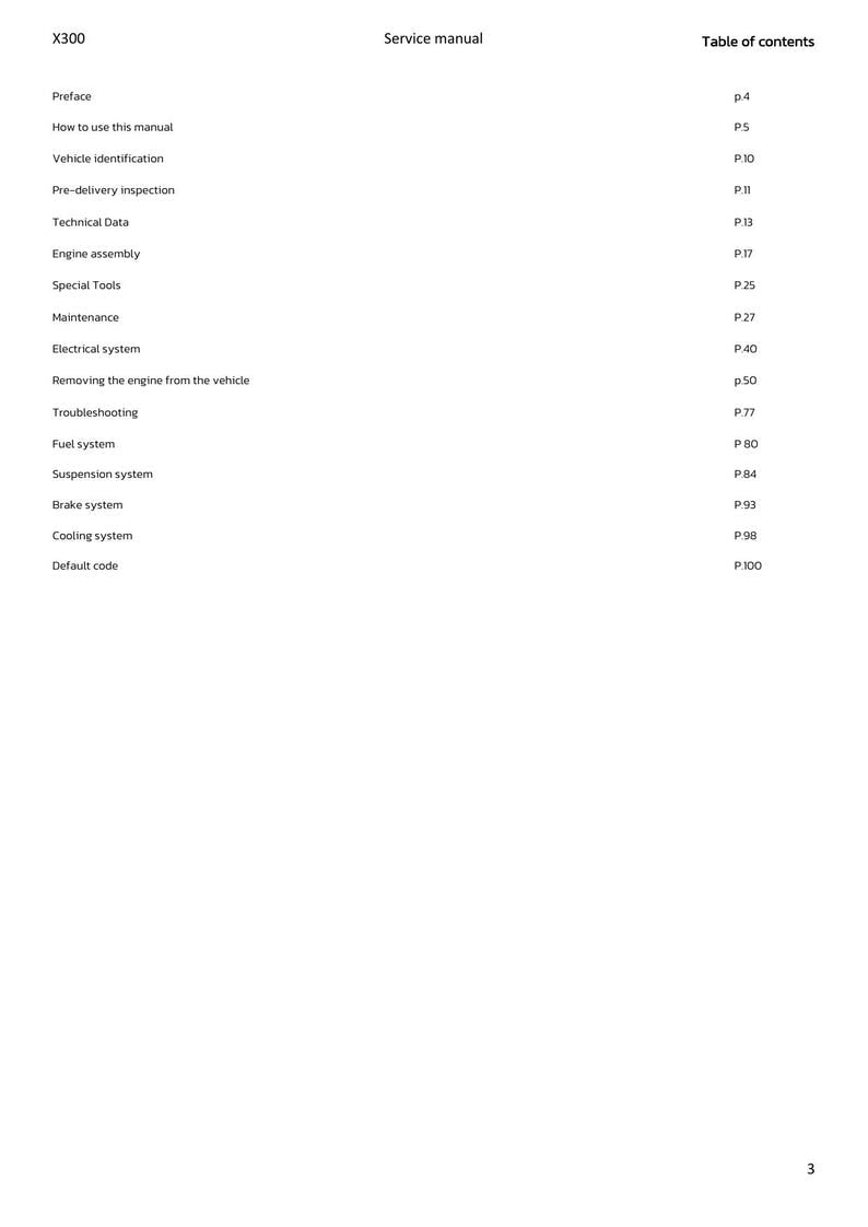 Lambretta X300 300cc Service Manual 2023-2027 Scooter Motorcycle service manual preview page 3