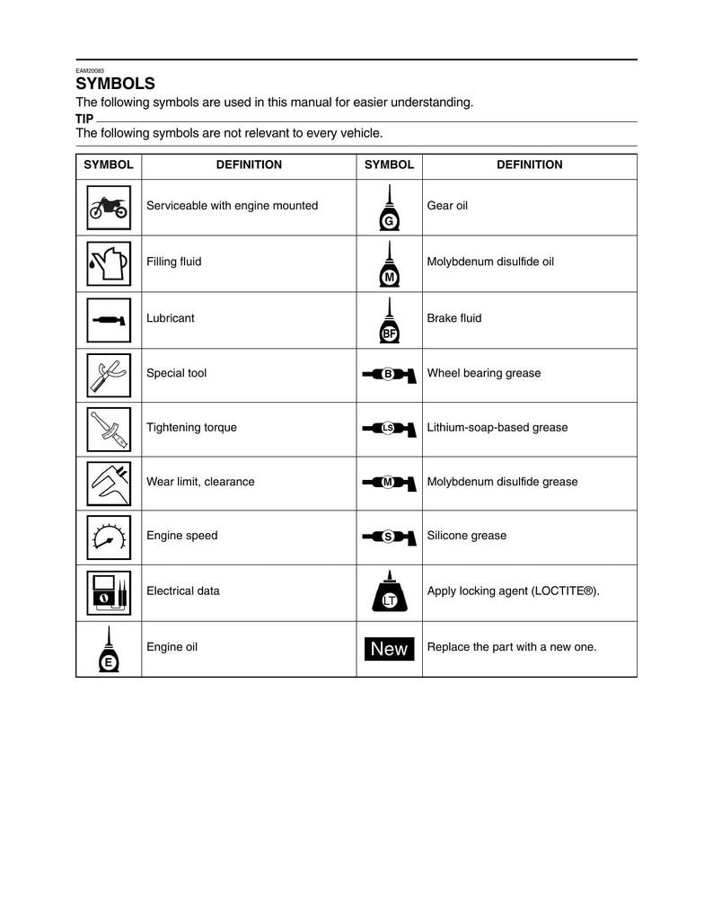 Yamaha WR250F Service Manual service manual preview page 9