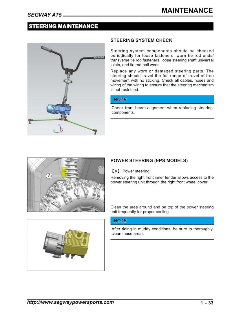 Segway AT5 450 ATV Service Manual service manual preview page 3
