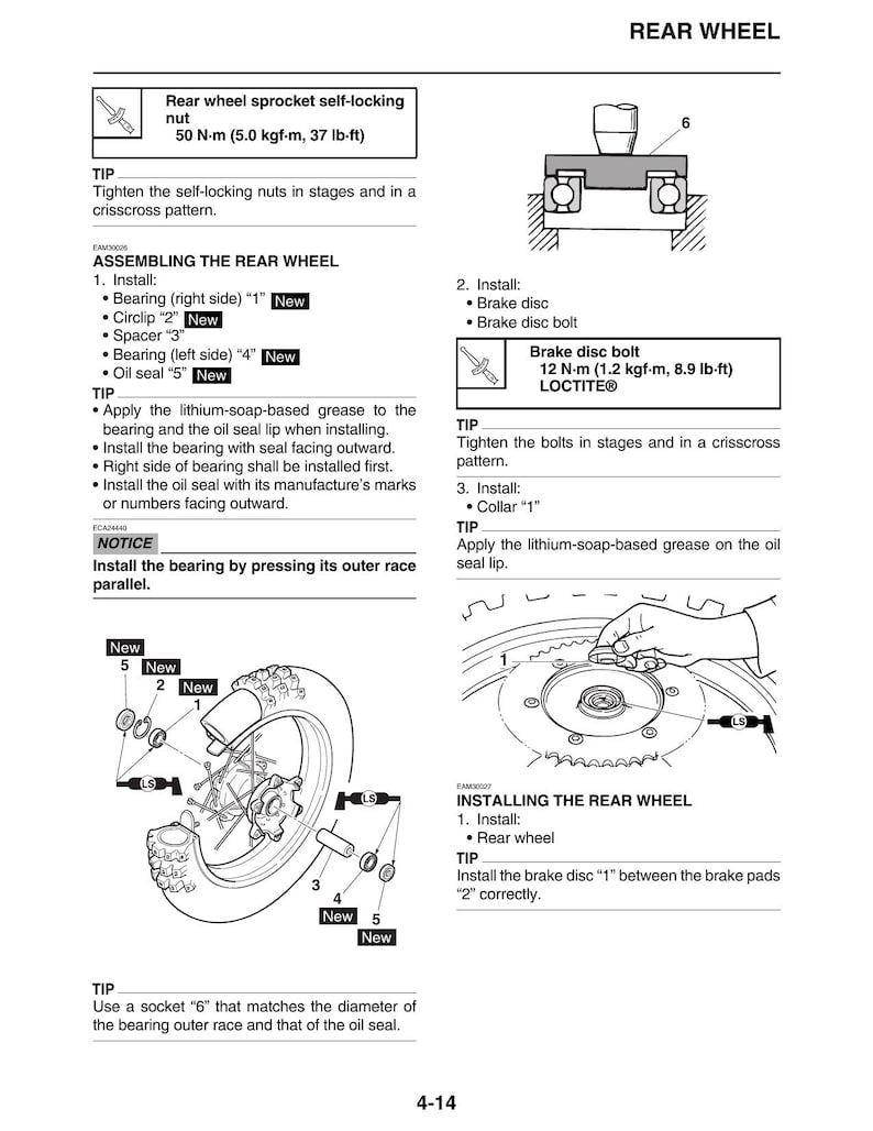 Yamaha WR250F Service Manual service manual preview page 3
