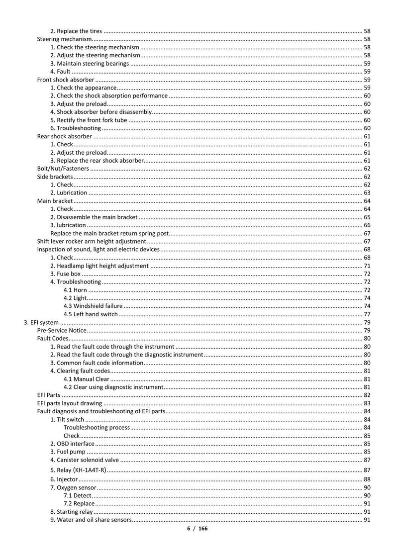 Zontes ZT703-F Service Manual 2024-2026 Adventure Motorcycle service manual preview page 9