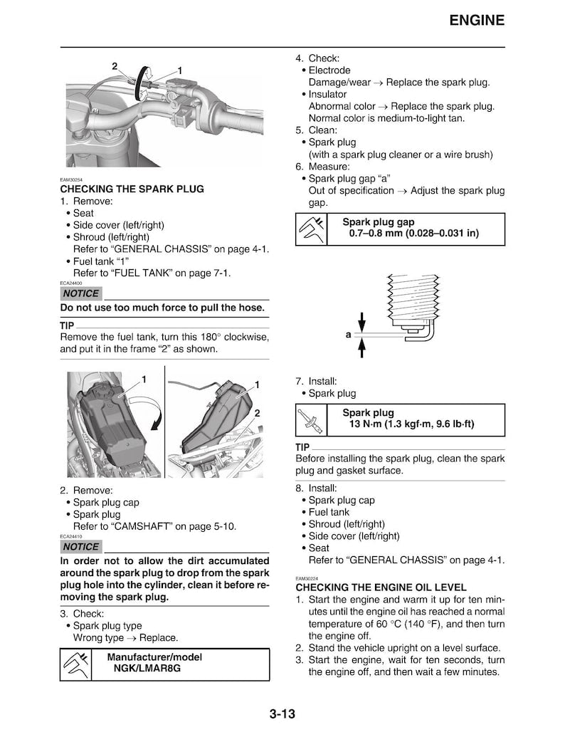 Yamaha YZ450F YZ450FP Service Manual service manual preview page 3