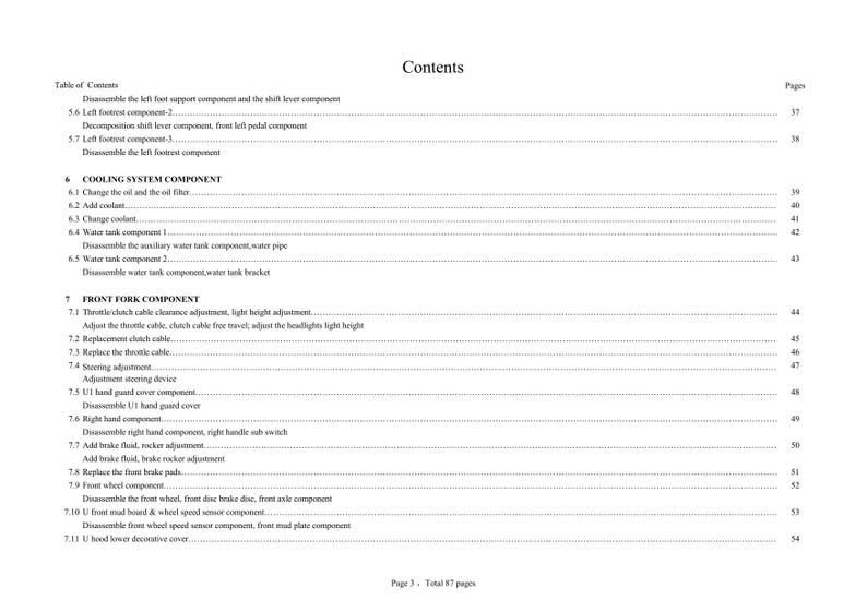Zontes ZT125 ZT155 U U1 Euro V Service Manual 2021-2025 Motorcycle service manual preview page 9