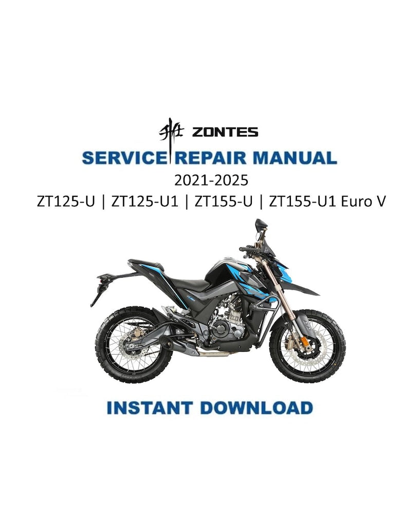 Zontes ZT125 ZT155 U U1 Euro V Service Manual 2021-2025 Motorcycle PDF service repair manual cover