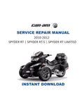 Can Am Spyder RT RTS Service Manual PDF service repair manual cover