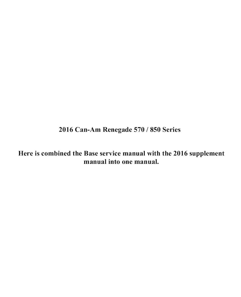 Can-Am Renegade 570 850 1000R Service Manual 2016-2020 ATV service manual preview page 2