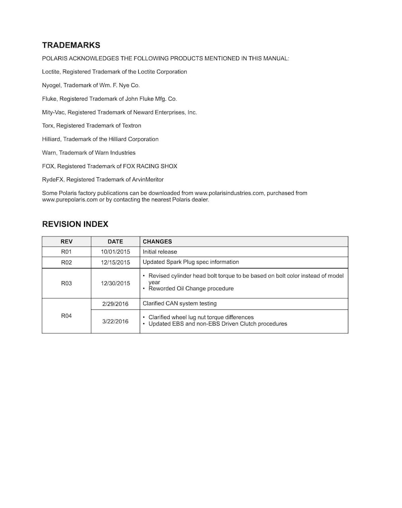 Polaris RZR 570 Service Manual service manual preview page 7