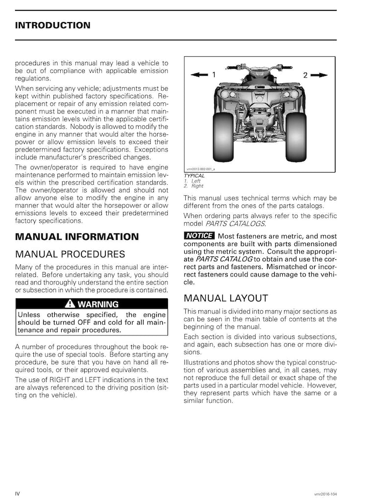 Can-Am Outlander 1000 MAX Service Manual 2016-2020 ATV service manual preview page 8
