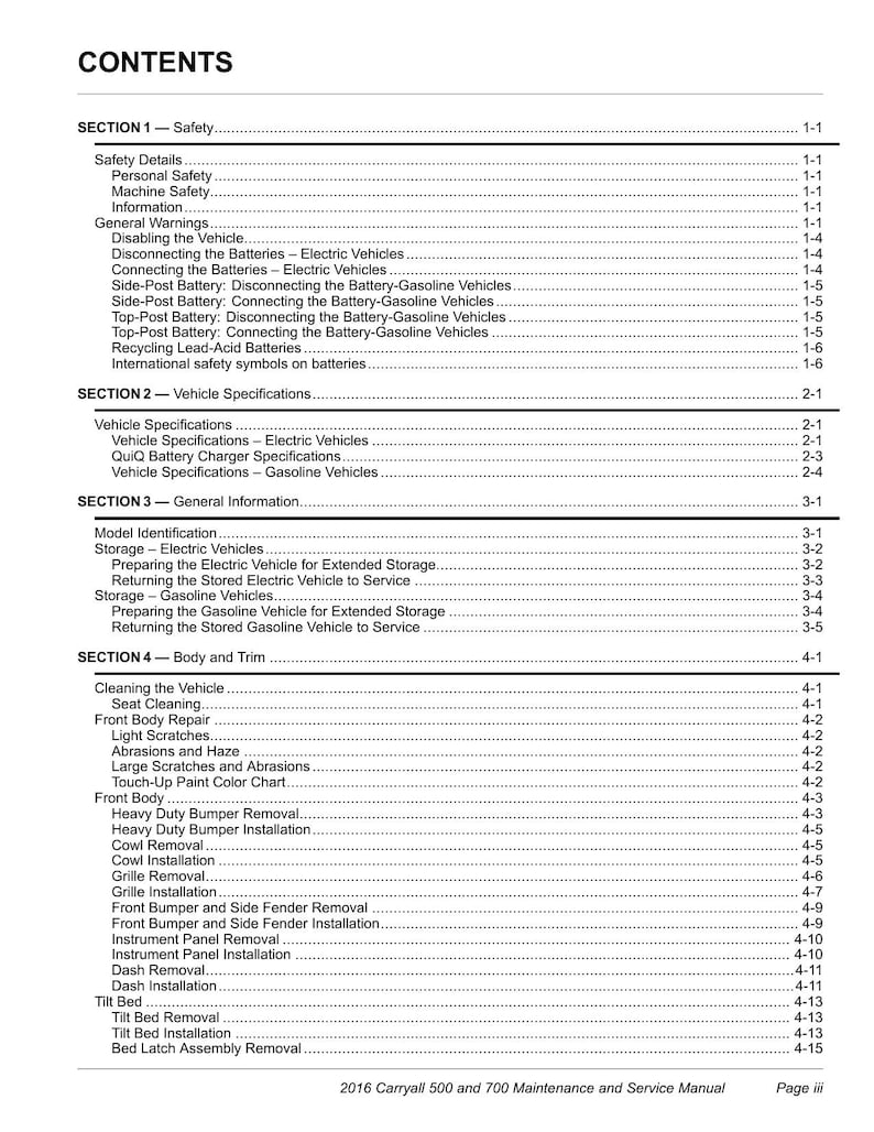 Club Car Carryall 500 700 Service Manual service manual preview page 9