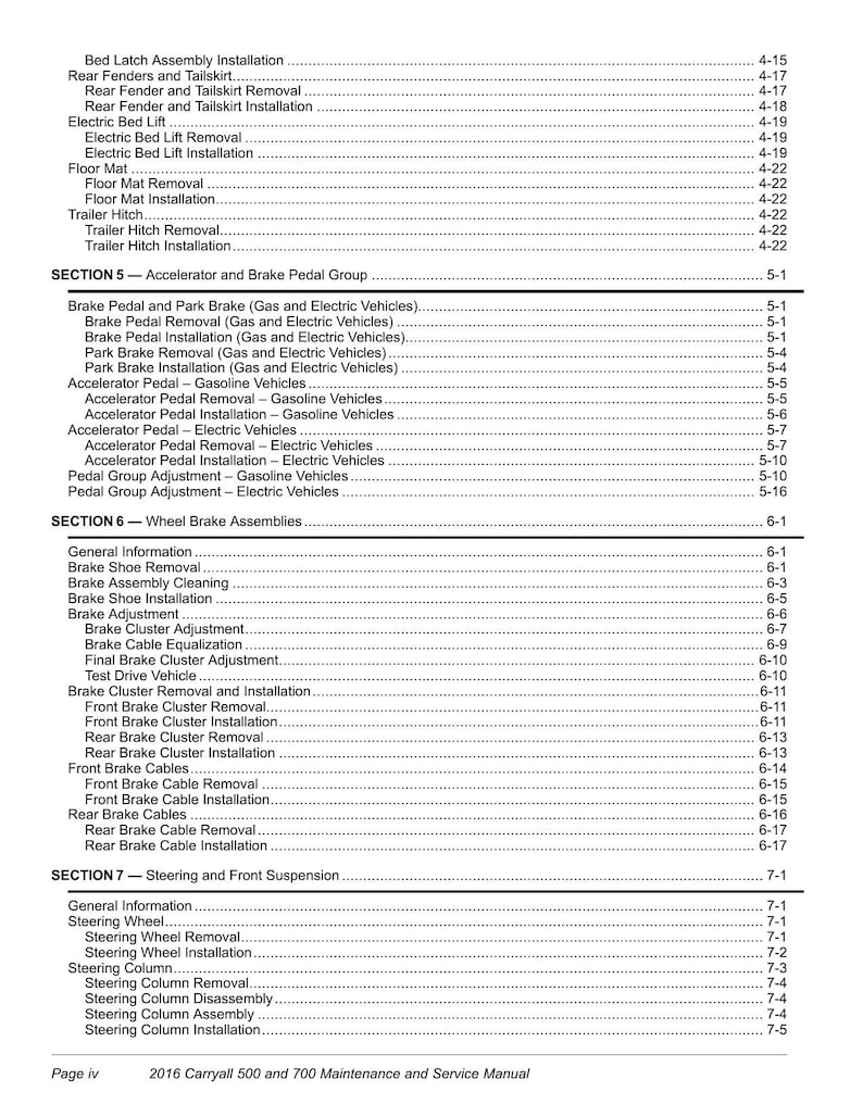 Club Car Carryall 500 700 Service Manual service manual preview page 10