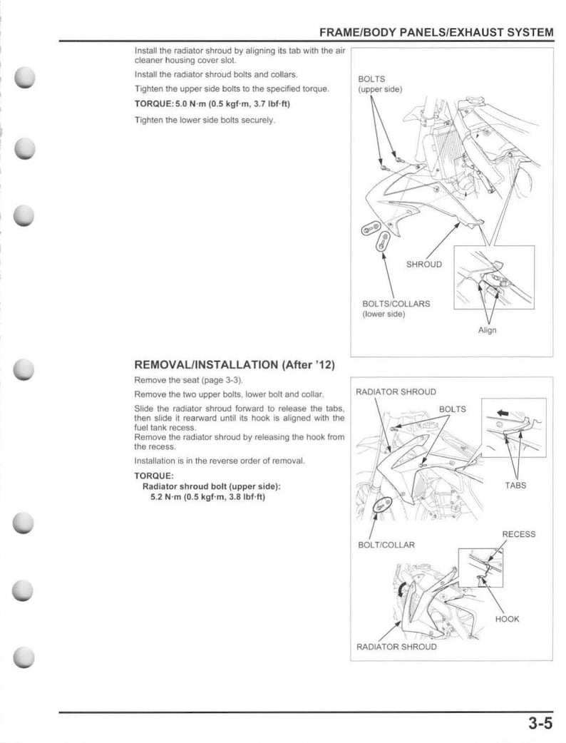 Honda CRF450R Service Manual service manual preview page 5