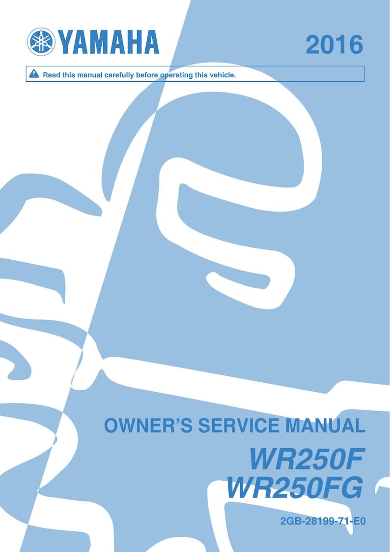 Yamaha WR250F WR250FG Service Manual service manual preview page 5
