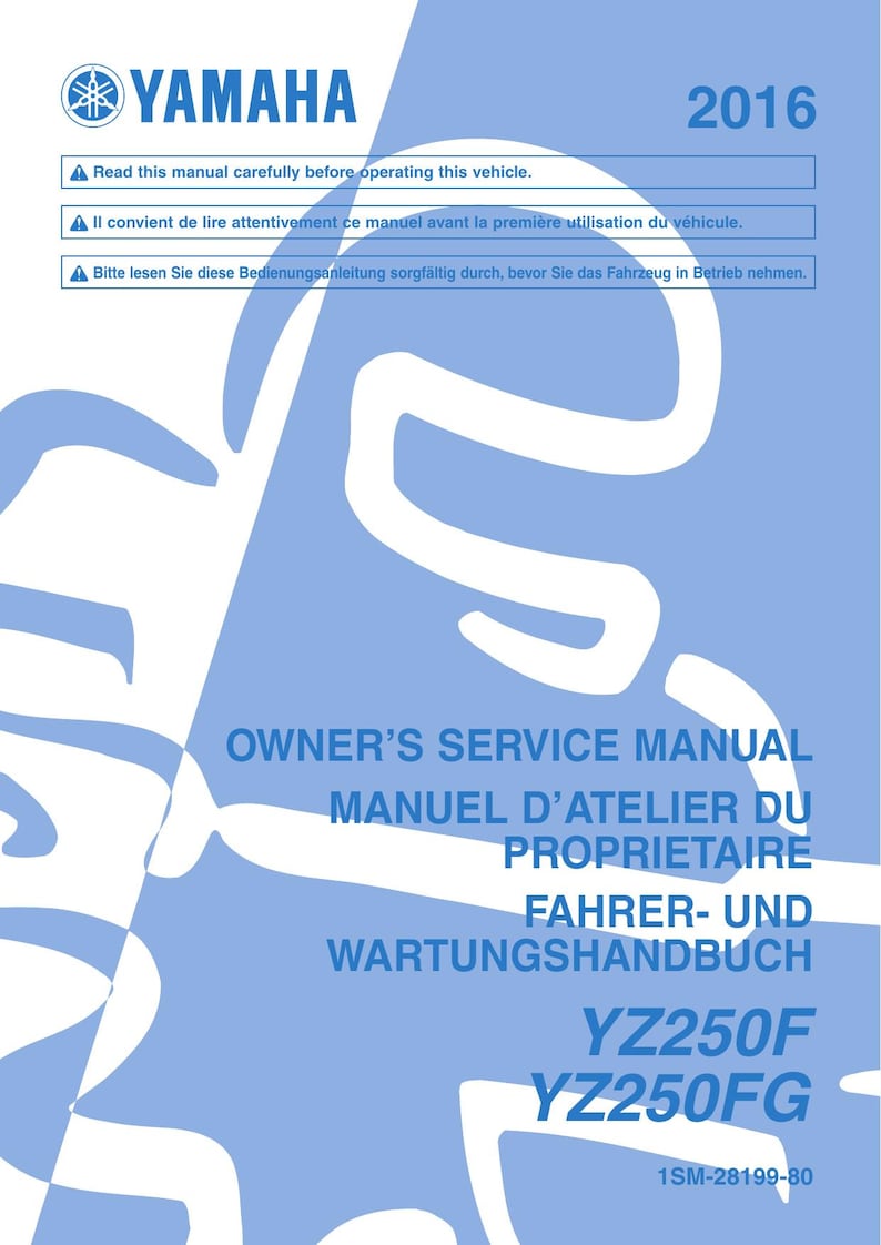 Yamaha YZ250F YZ250FG Service Manual service manual preview page 2