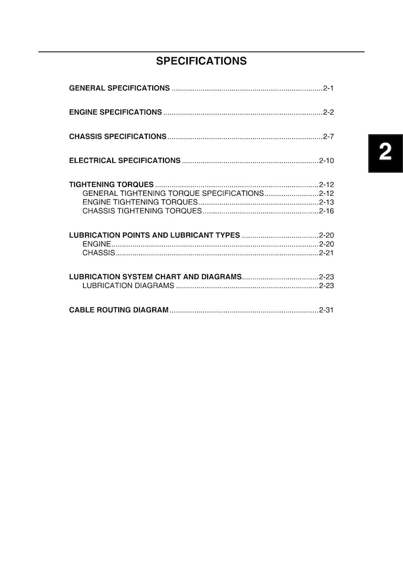 Yamaha WR250F WR250FG Service Manual service manual preview page 8