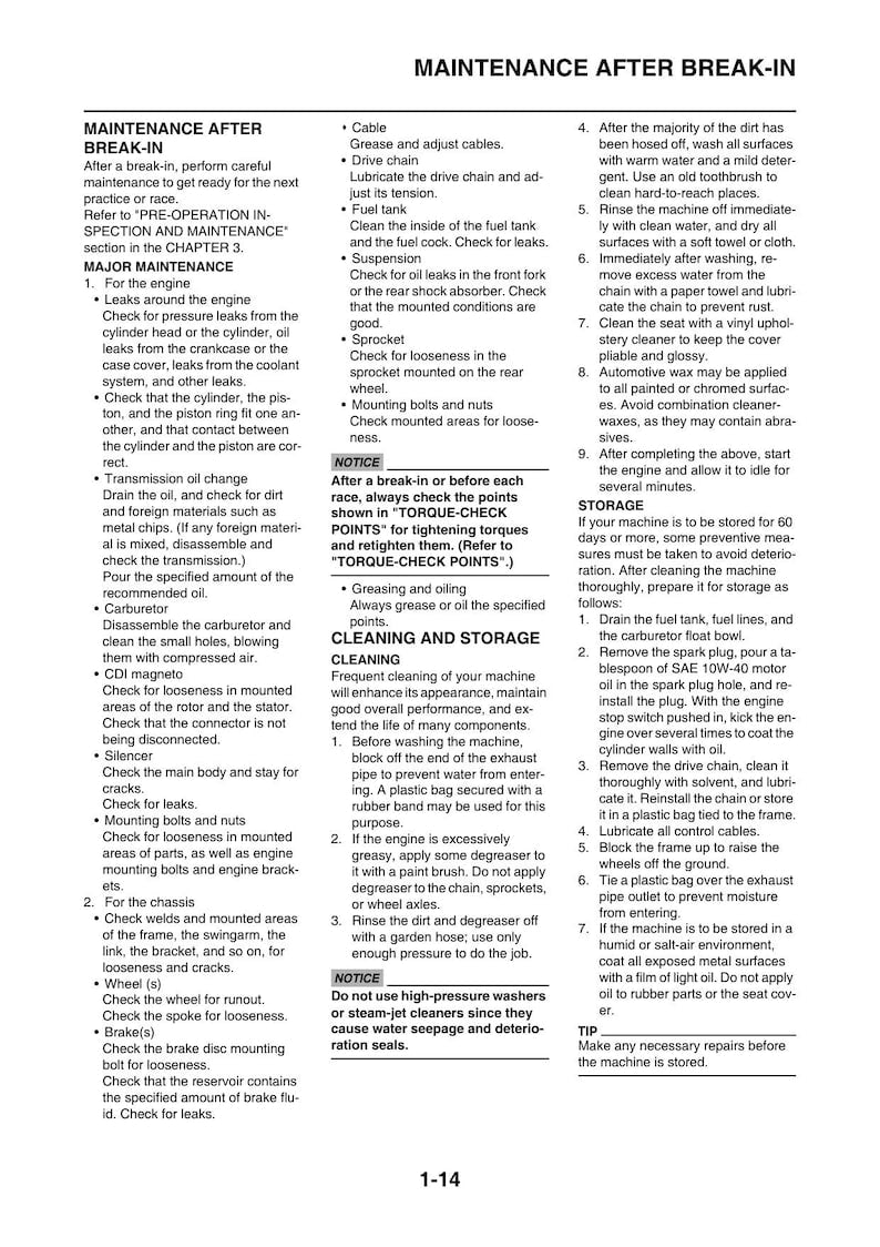 Yamaha YZ125 YZ125G2 Service Manual service manual preview page 8