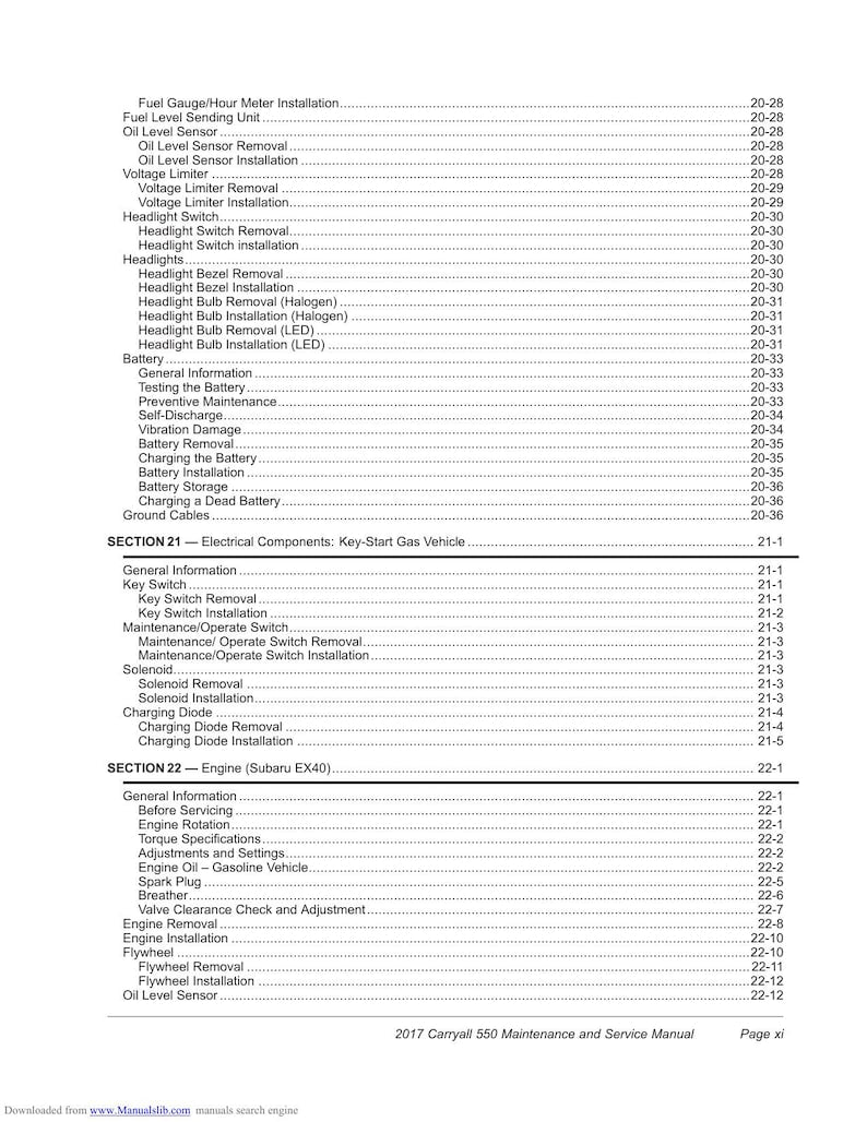 Club Car Carryall 550 Service Manual service manual preview page 8