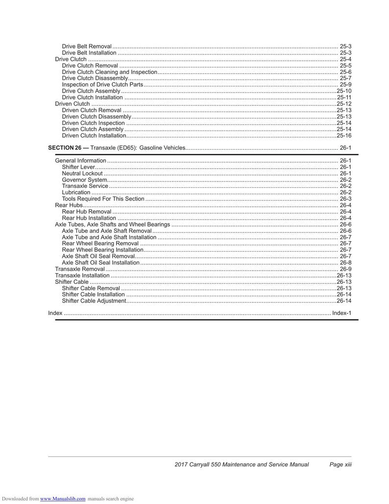 Club Car Carryall 550 Service Manual service manual preview page 7